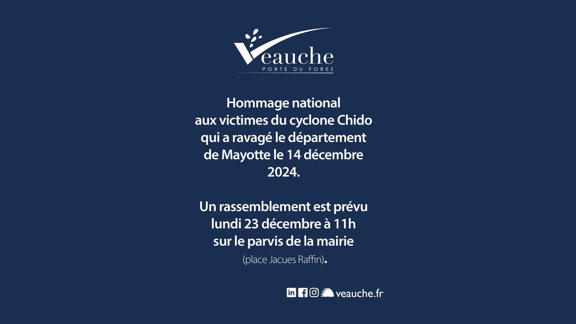 Hommage aux victimes de Mayotte lundi 23 décembre à 11h